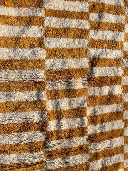 Handmade Moroccan Berber Rug 5 x 7.4 ft – Mustard & Ivory Wool Atlas Carpet | Ready to Ship
(5 ft ≈ 1.51 m / 7.4 ft ≈ 2.25 m)