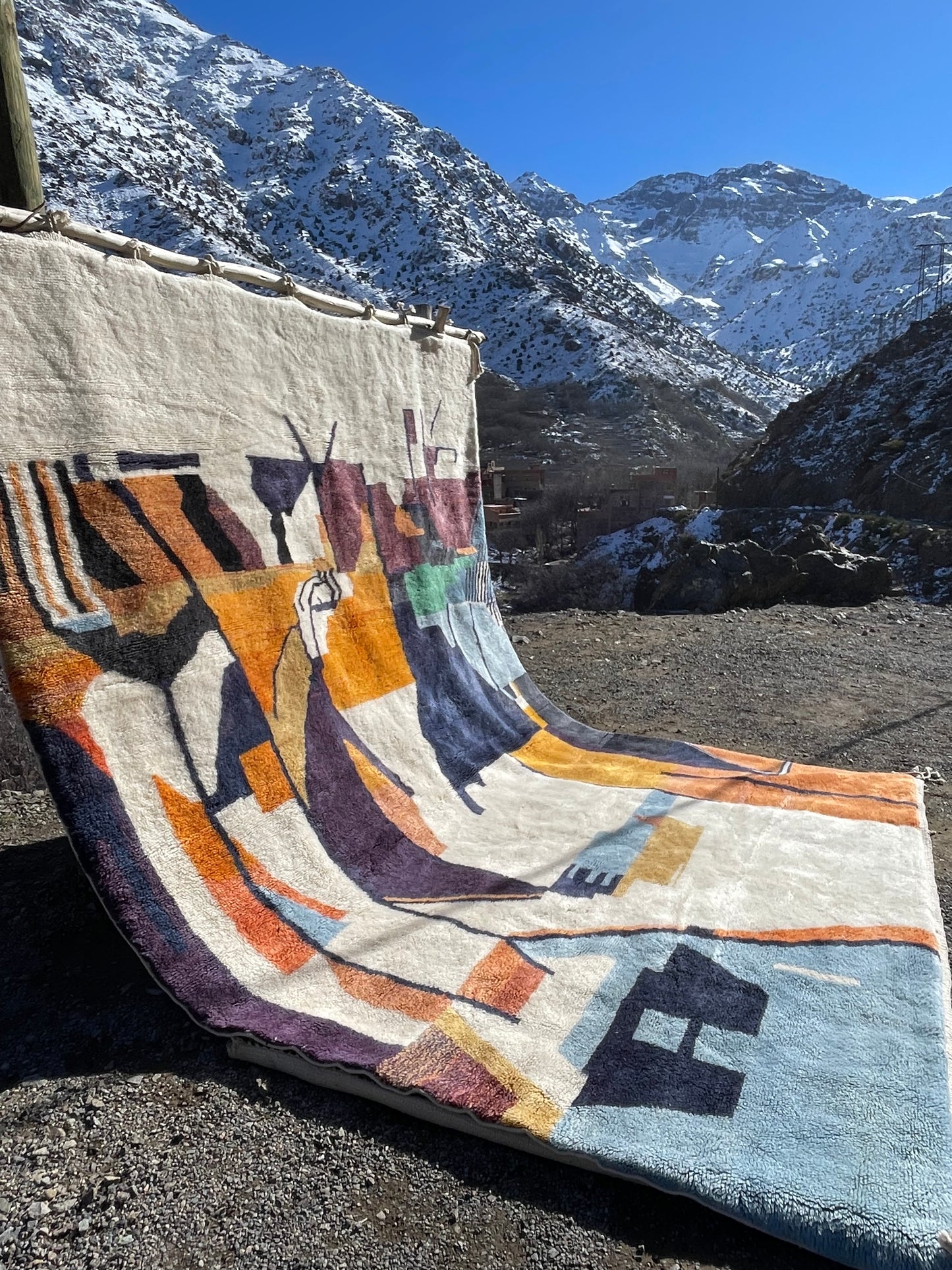 Handmade Moroccan Berber Rug 13.1 x 9.8 ft – Abstract Wool Atlas Rug | Ready to Ship
(Size: 4 x 3 meters)
