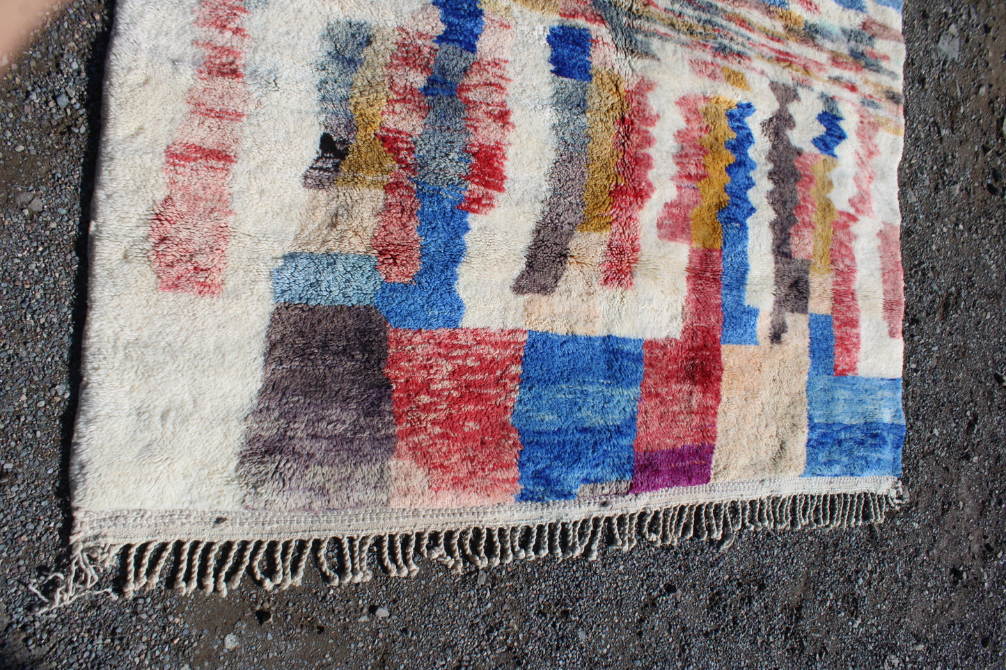 Beni Ourain Moroccan Rug – Handmade Berber Wool Rug 10.8 x 7.3 ft | Vintage Abstract Design