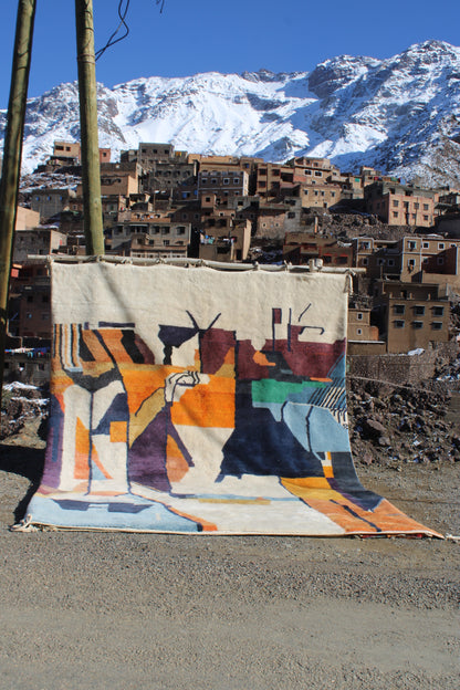 Handmade Moroccan Berber Rug 13.1 x 9.8 ft – Abstract Wool Atlas Rug | Ready to Ship
(Size: 4 x 3 meters)