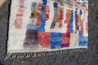 Beni Ourain Moroccan Rug – Handmade Berber Wool Rug 10.8 x 7.3 ft | Vintage Abstract Design