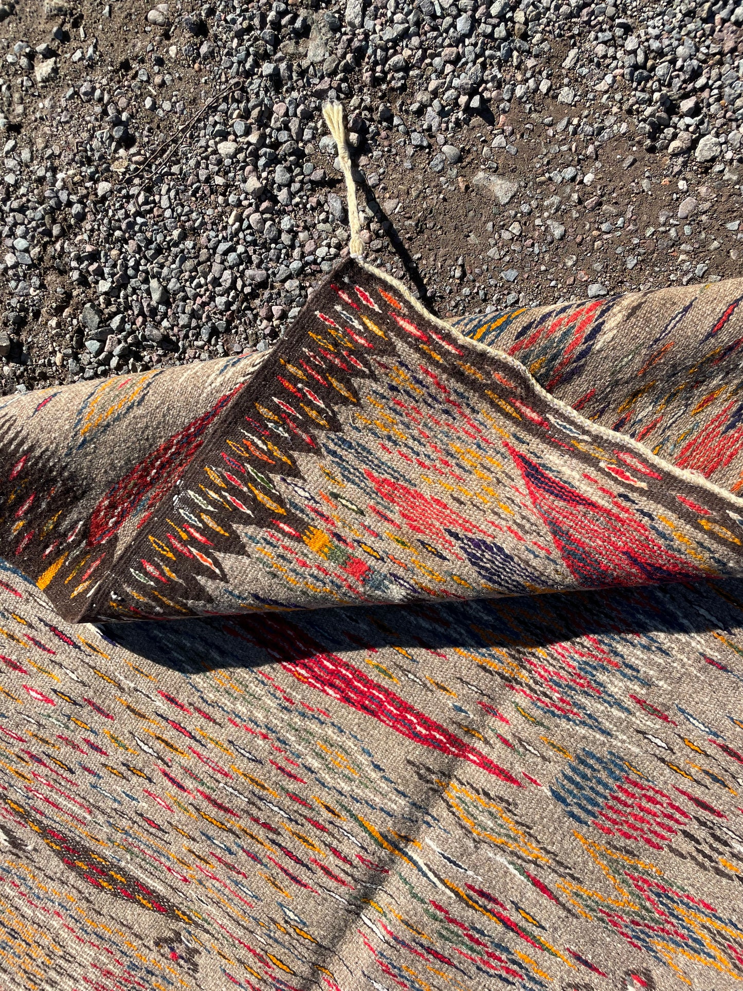 Handmade Moroccan Kilim Rug – Earth Tone Wool Runner 6.5 x 3.3 ft (200 x 100 cm)