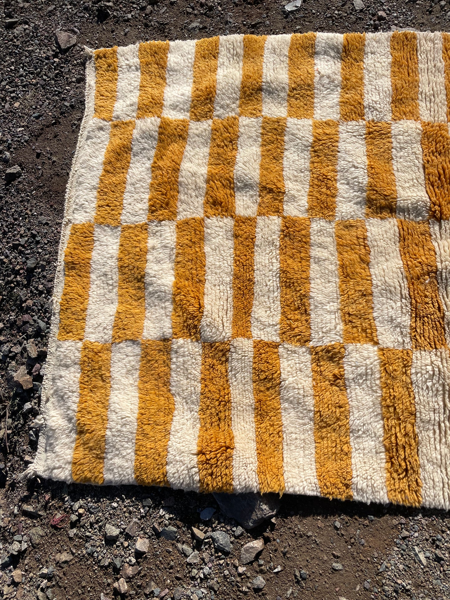 Handmade Moroccan Berber Rug 5 x 7.4 ft – Mustard & Ivory Wool Atlas Carpet | Ready to Ship
(5 ft ≈ 1.51 m / 7.4 ft ≈ 2.25 m)