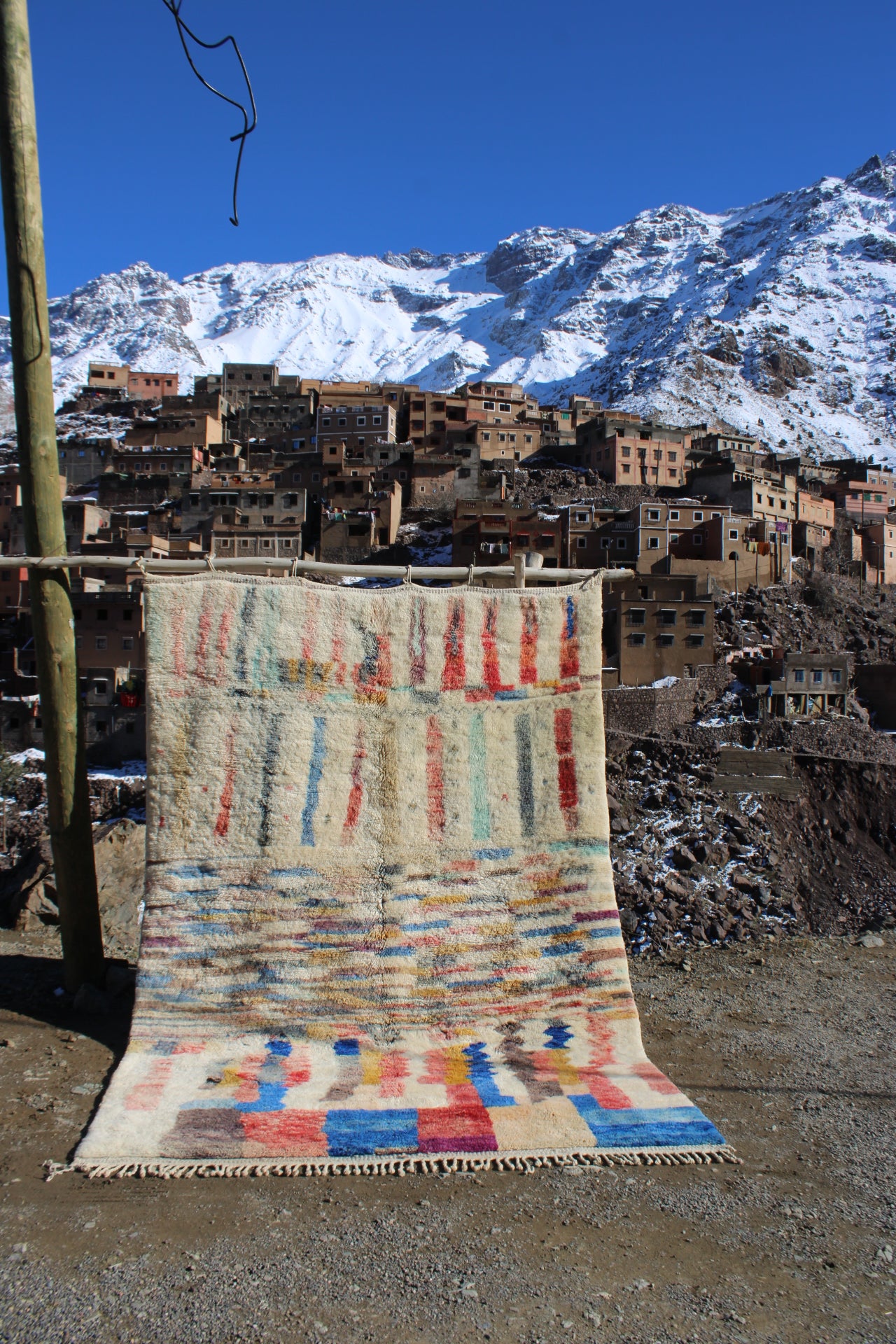 Beni Ourain Moroccan Rug – Handmade Berber Wool Rug 10.8 x 7.3 ft | Vintage Abstract Design