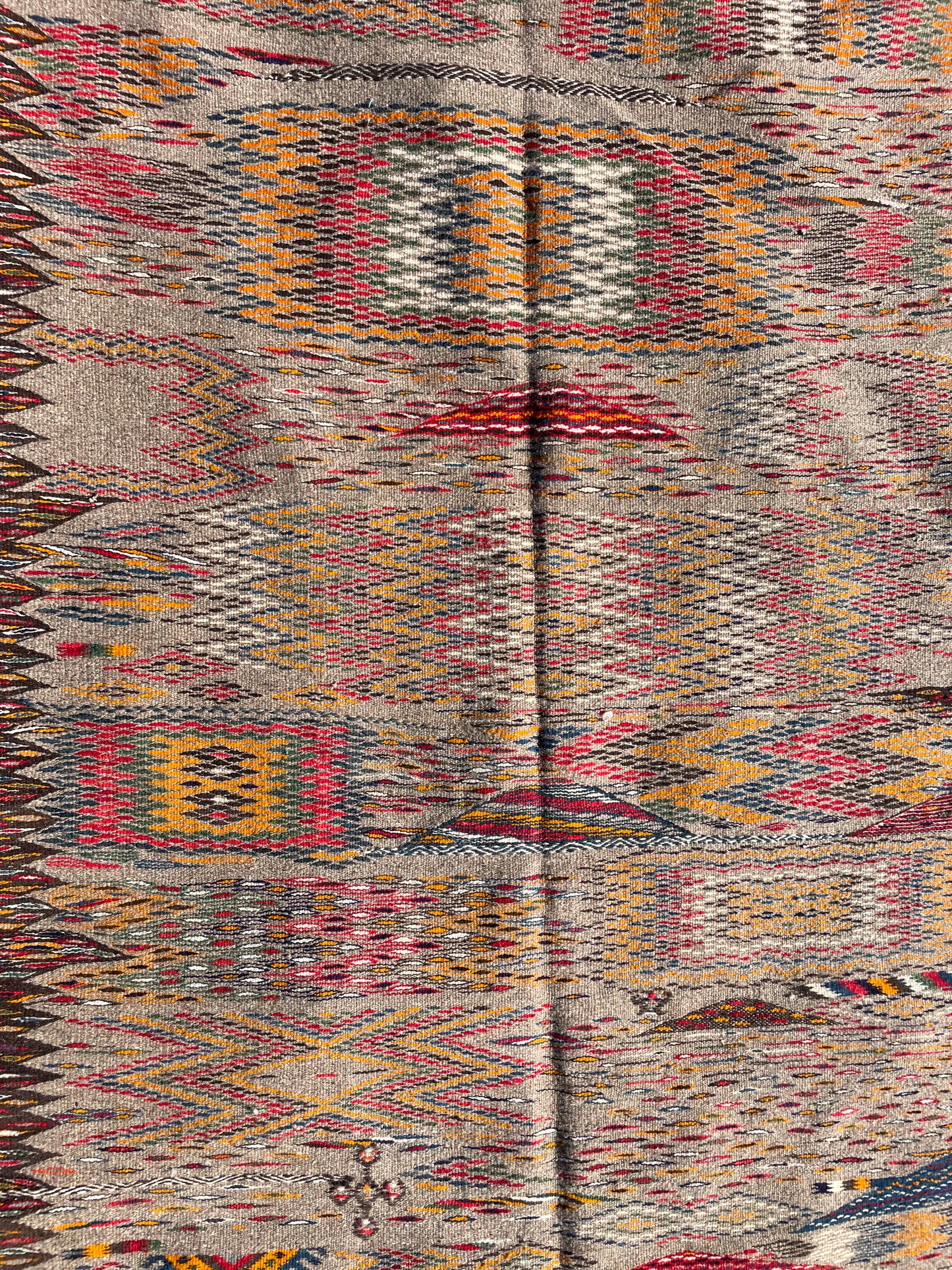 Handmade Moroccan Kilim Rug – Earth Tone Wool Runner 6.5 x 3.3 ft (200 x 100 cm)