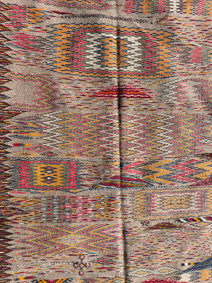 Handmade Moroccan Kilim Rug – Earth Tone Wool Runner 6.5 x 3.3 ft (200 x 100 cm)