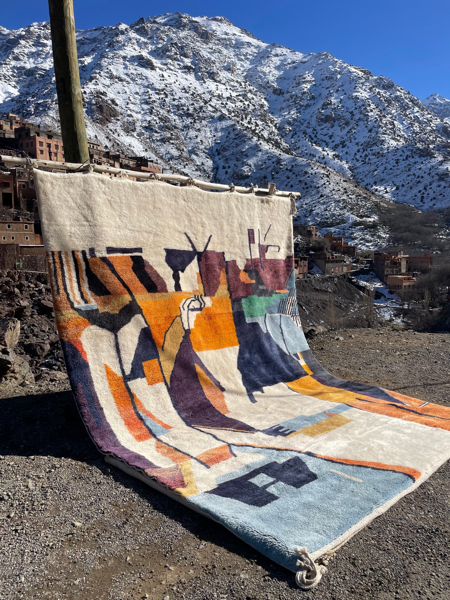 Handmade Moroccan Berber Rug 13.1 x 9.8 ft – Abstract Wool Atlas Rug | Ready to Ship
(Size: 4 x 3 meters)