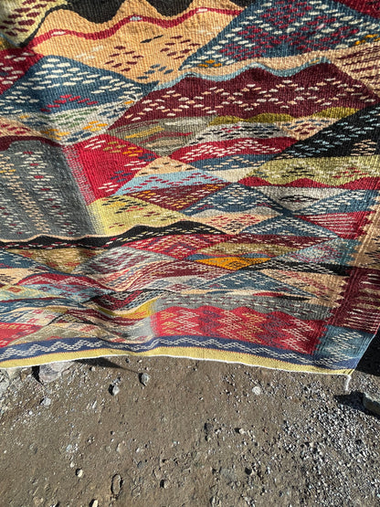Pikaso Handwoven Moroccan Rug – 4.9 x 3.3 ft (150 x 100 cm) Abstract Tribal Wool Carpet