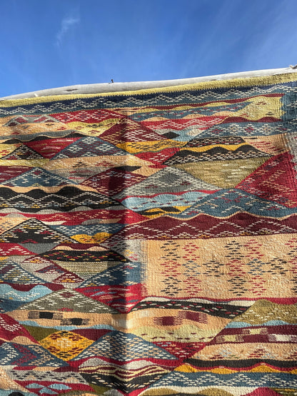 Pikaso Handwoven Moroccan Rug – 4.9 x 3.3 ft (150 x 100 cm) Abstract Tribal Wool Carpet