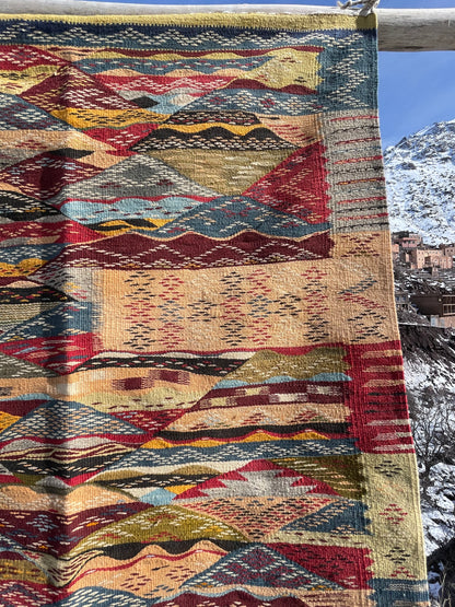 Pikaso Handwoven Moroccan Rug – 4.9 x 3.3 ft (150 x 100 cm) Abstract Tribal Wool Carpet