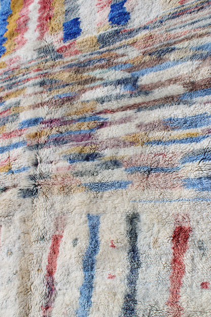 Beni Ourain Moroccan Rug – Handmade Berber Wool Rug 10.8 x 7.3 ft | Vintage Abstract Design