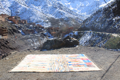 Beni Ourain Moroccan Rug – Handmade Berber Wool Rug 10.8 x 7.3 ft | Vintage Abstract Design